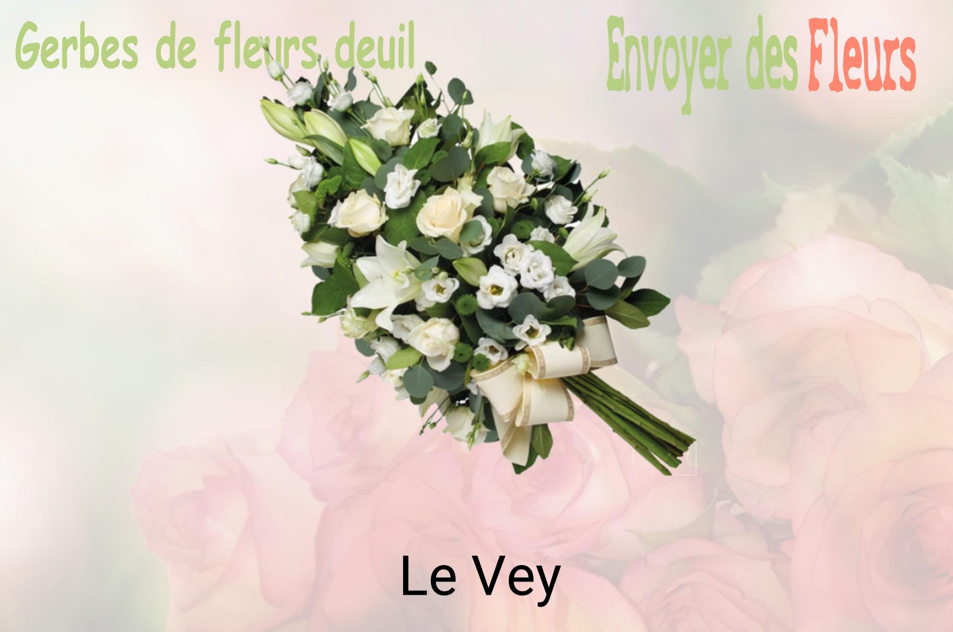 Gerbe de fleurs de deuil livrée à Le Vey